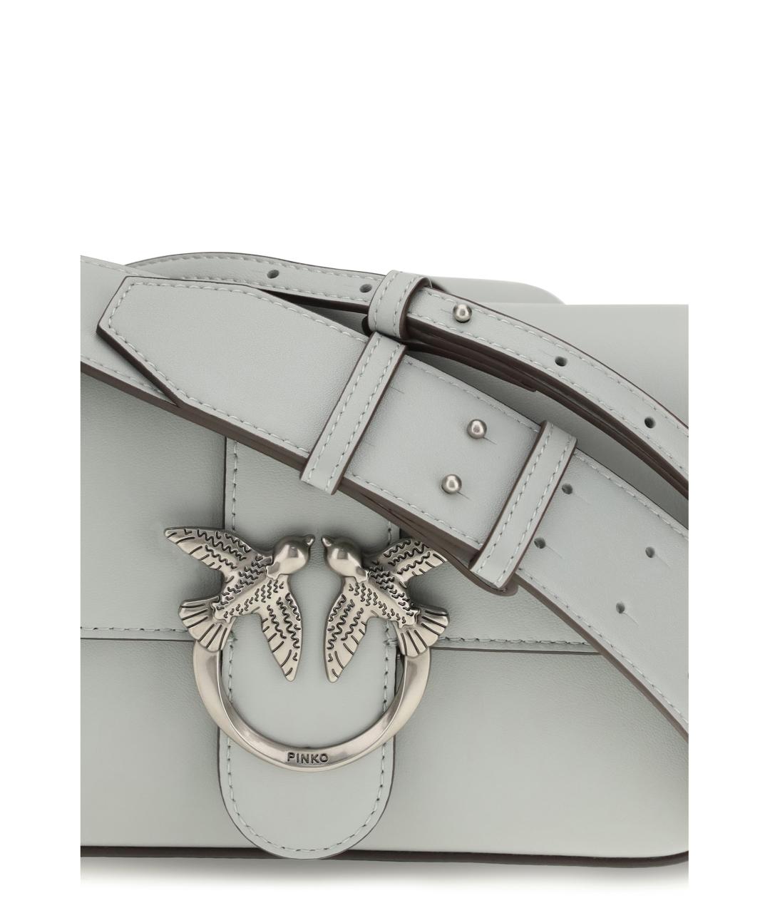PINKO Серая кожаная сумка через плечо, фото 4