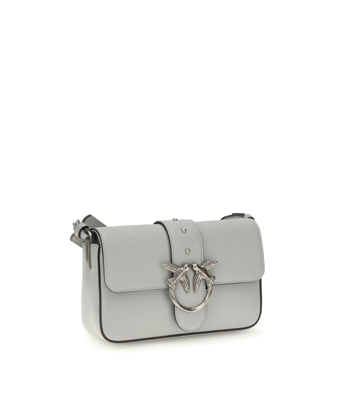 PINKO Серая кожаная сумка через плечо, фото 2