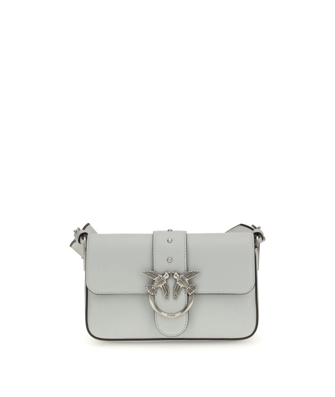 PINKO Серая кожаная сумка через плечо, фото 1