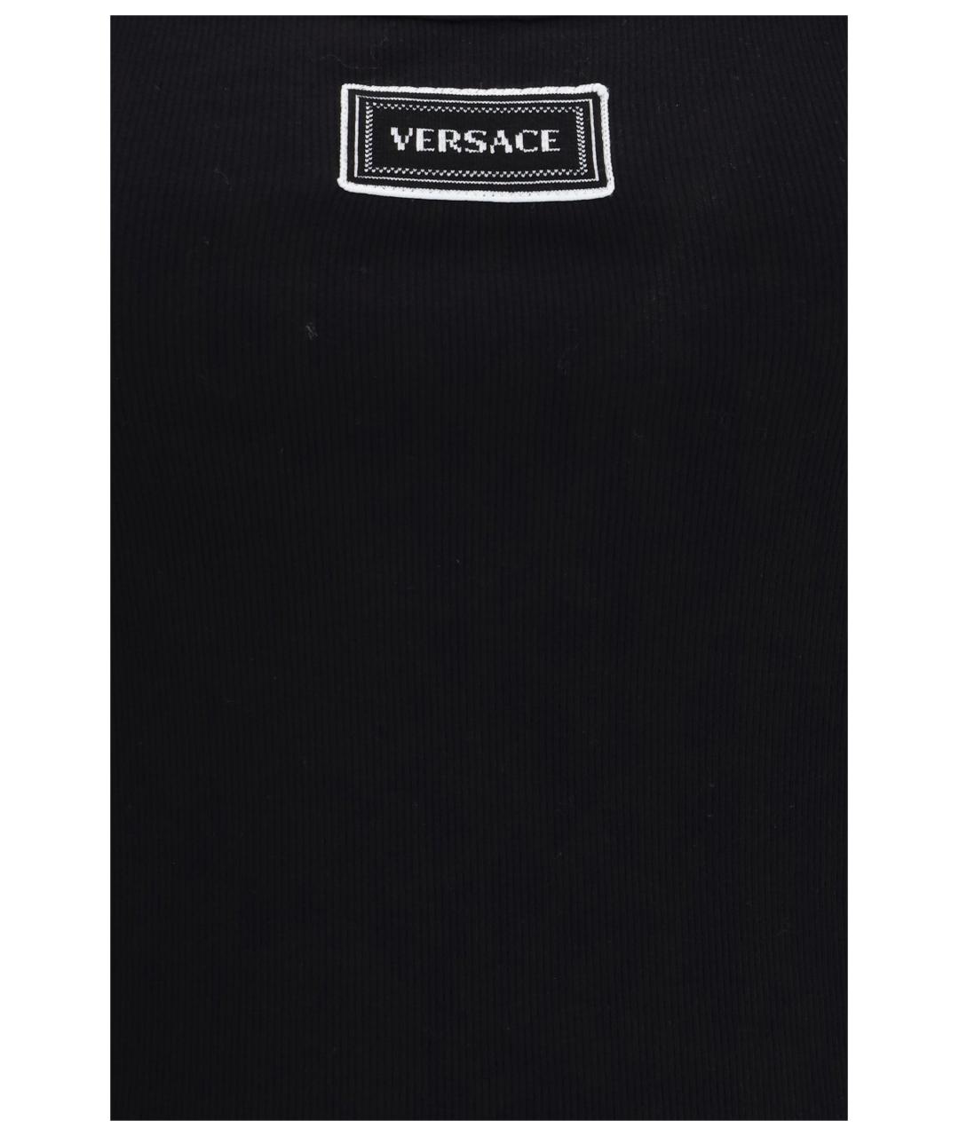 VERSACE Черная хлопко-эластановая майка, фото 3