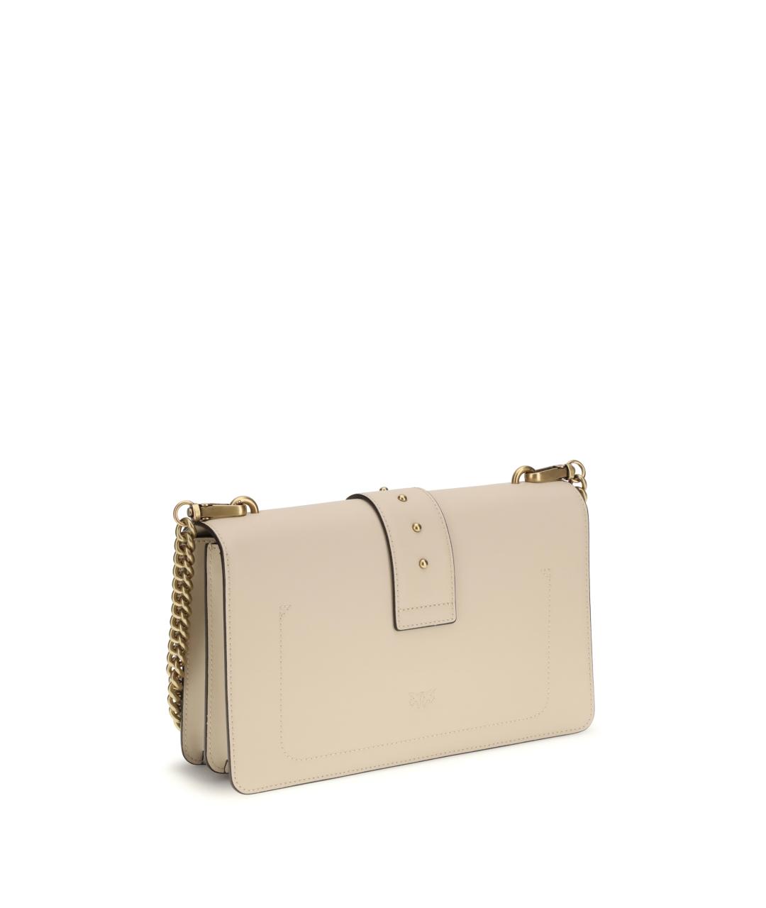 PINKO Бежевая кожаная сумка через плечо, фото 3