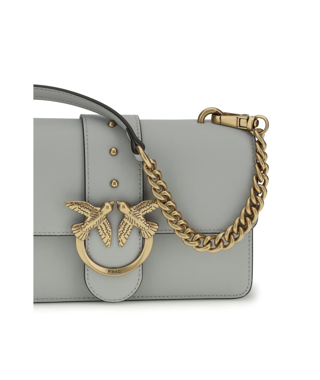 PINKO Голубая кожаная сумка через плечо, фото 4