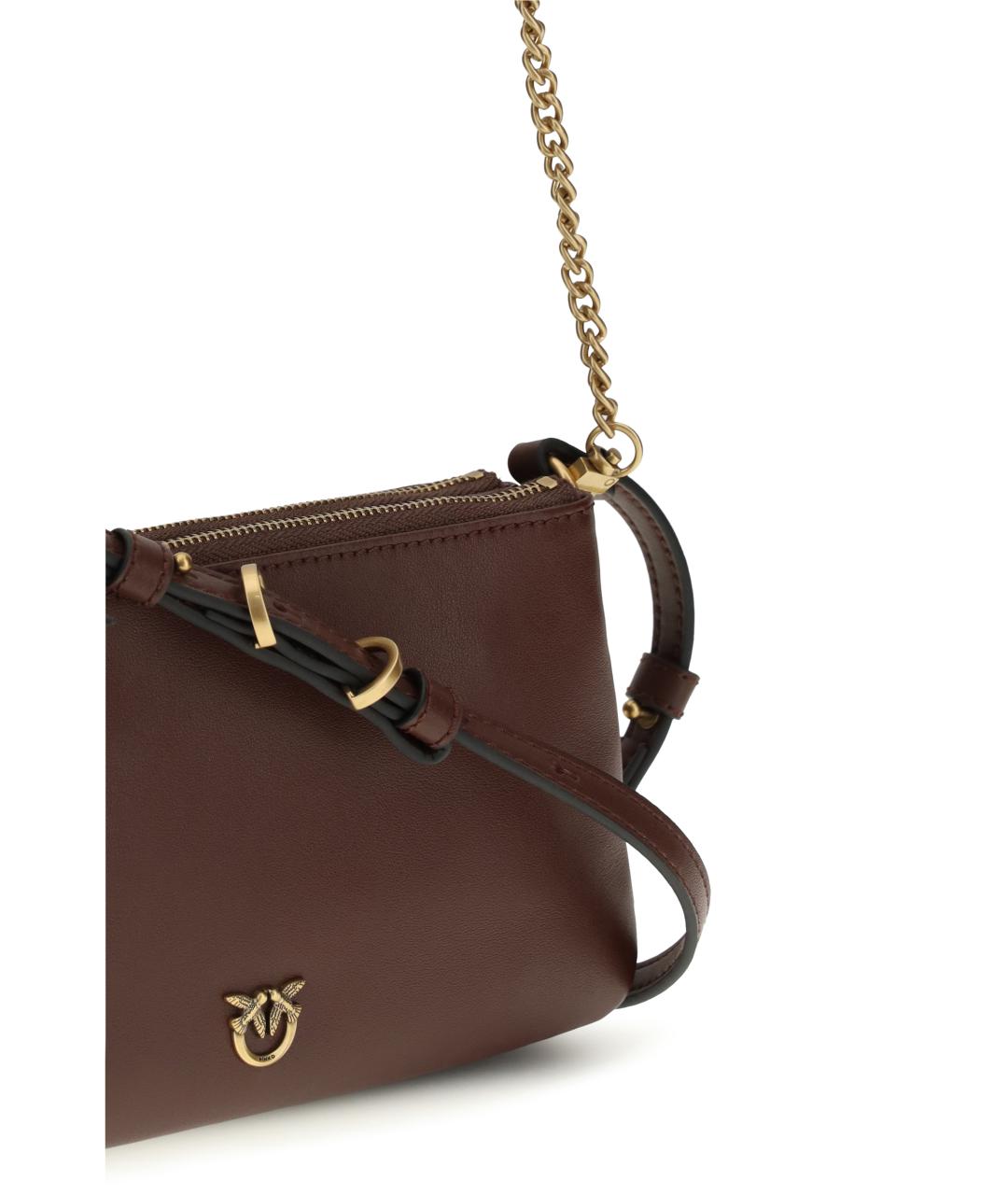 PINKO Бордовая кожаная сумка через плечо, фото 4