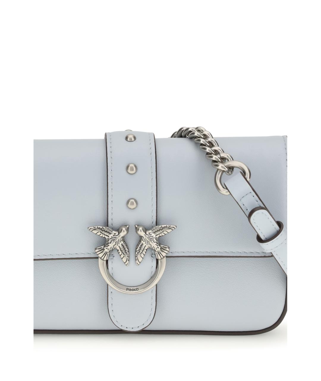 PINKO Голубая кожаная сумка через плечо, фото 4