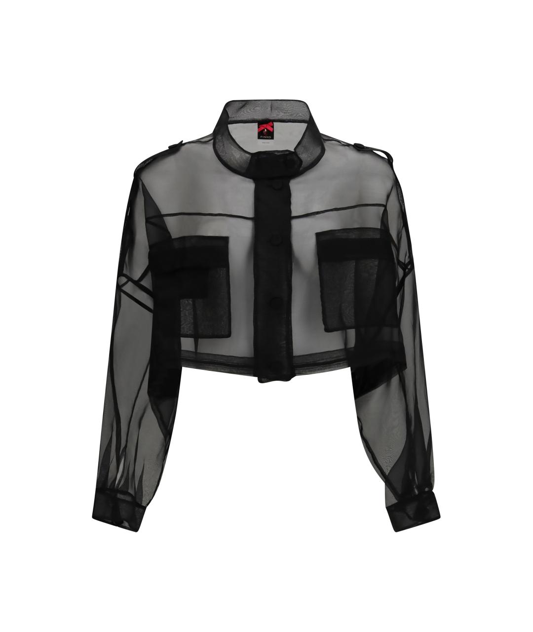 PINKO Черный шелковый жакет/пиджак, фото 1