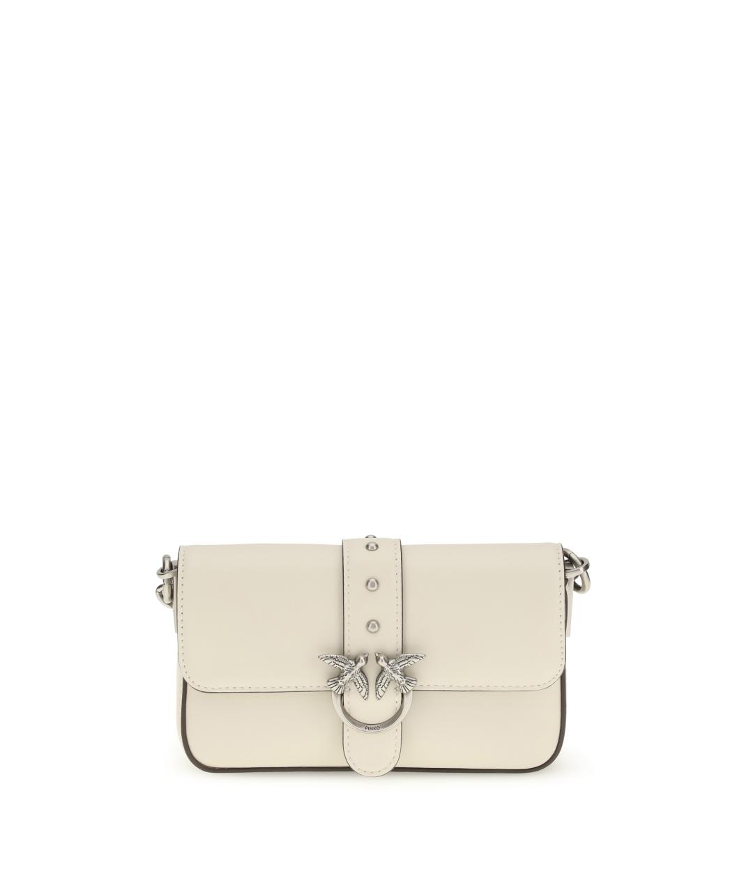 PINKO Белая кожаная сумка через плечо, фото 1
