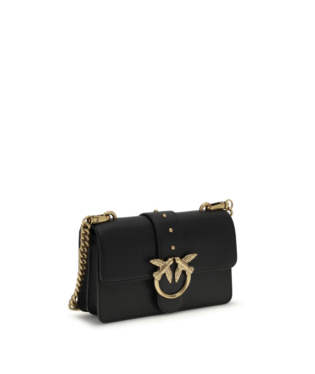 PINKO Черная кожаная сумка через плечо, фото 2