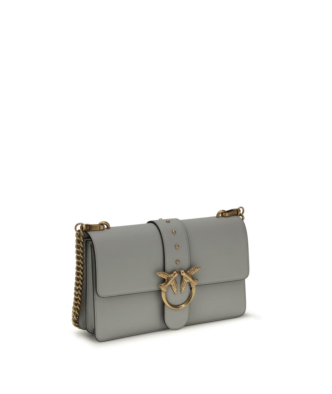 PINKO Серая кожаная сумка через плечо, фото 2