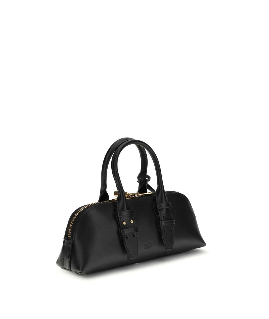 PINKO Черная кожаная сумка с короткими ручками, фото 3