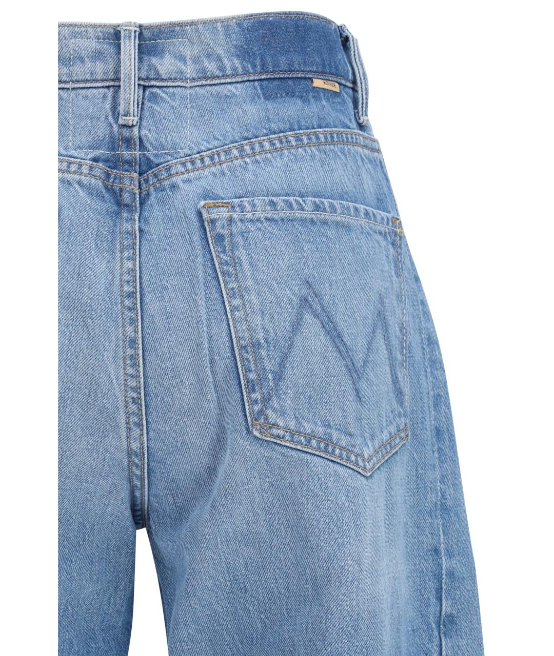 MOTHER Голубые хлопковые прямые джинсы, фото 3
