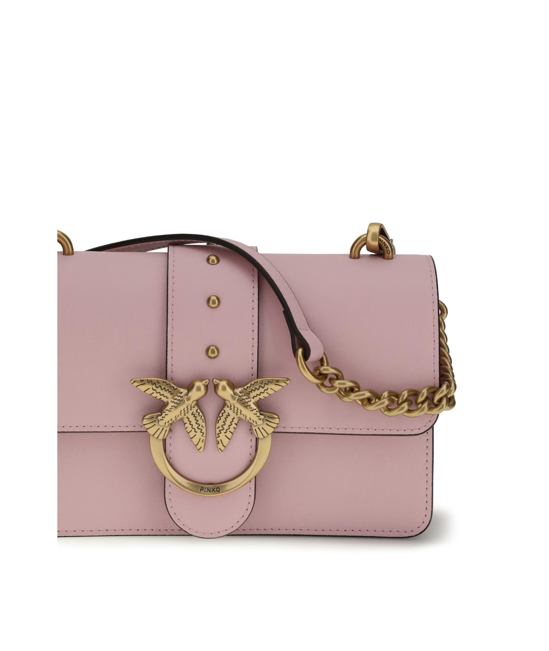 PINKO Розовая кожаная сумка через плечо, фото 4