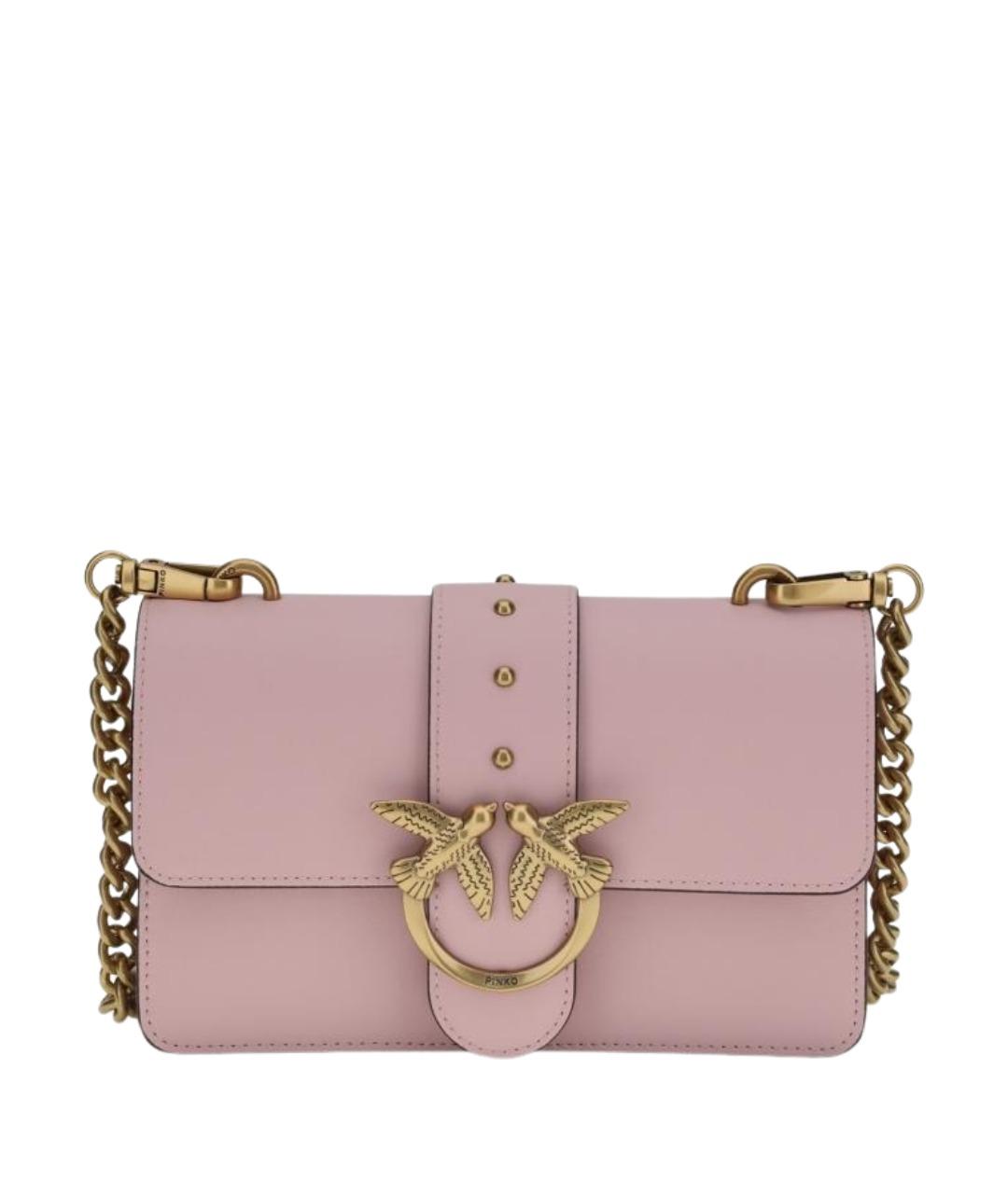 PINKO Розовая кожаная сумка через плечо, фото 1