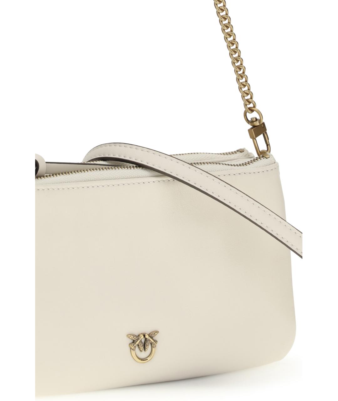 PINKO Белая кожаная сумка через плечо, фото 4