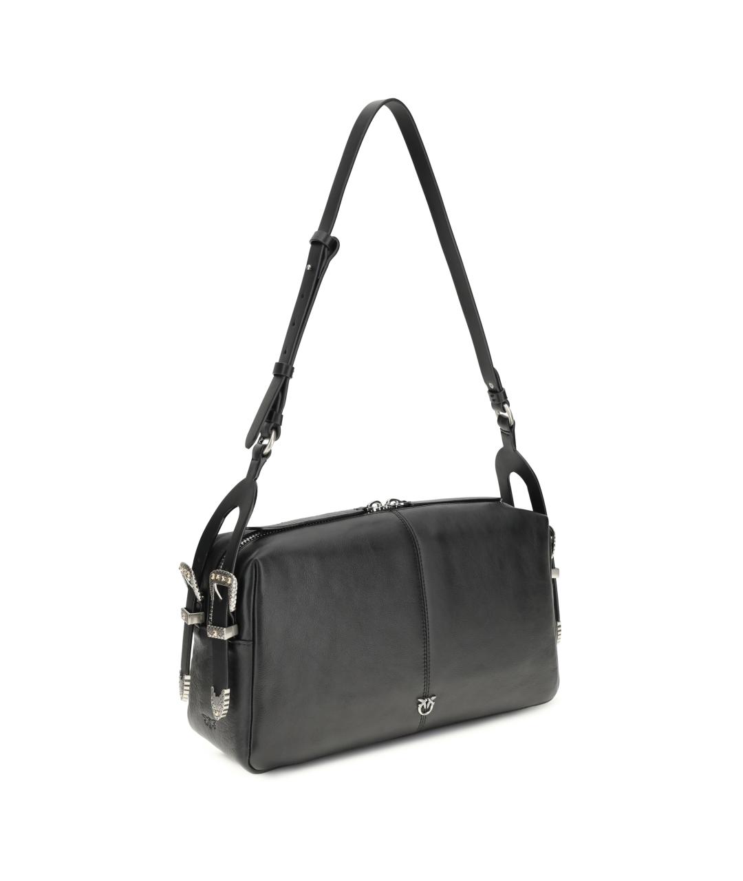 PINKO Черная кожаная сумка через плечо, фото 2