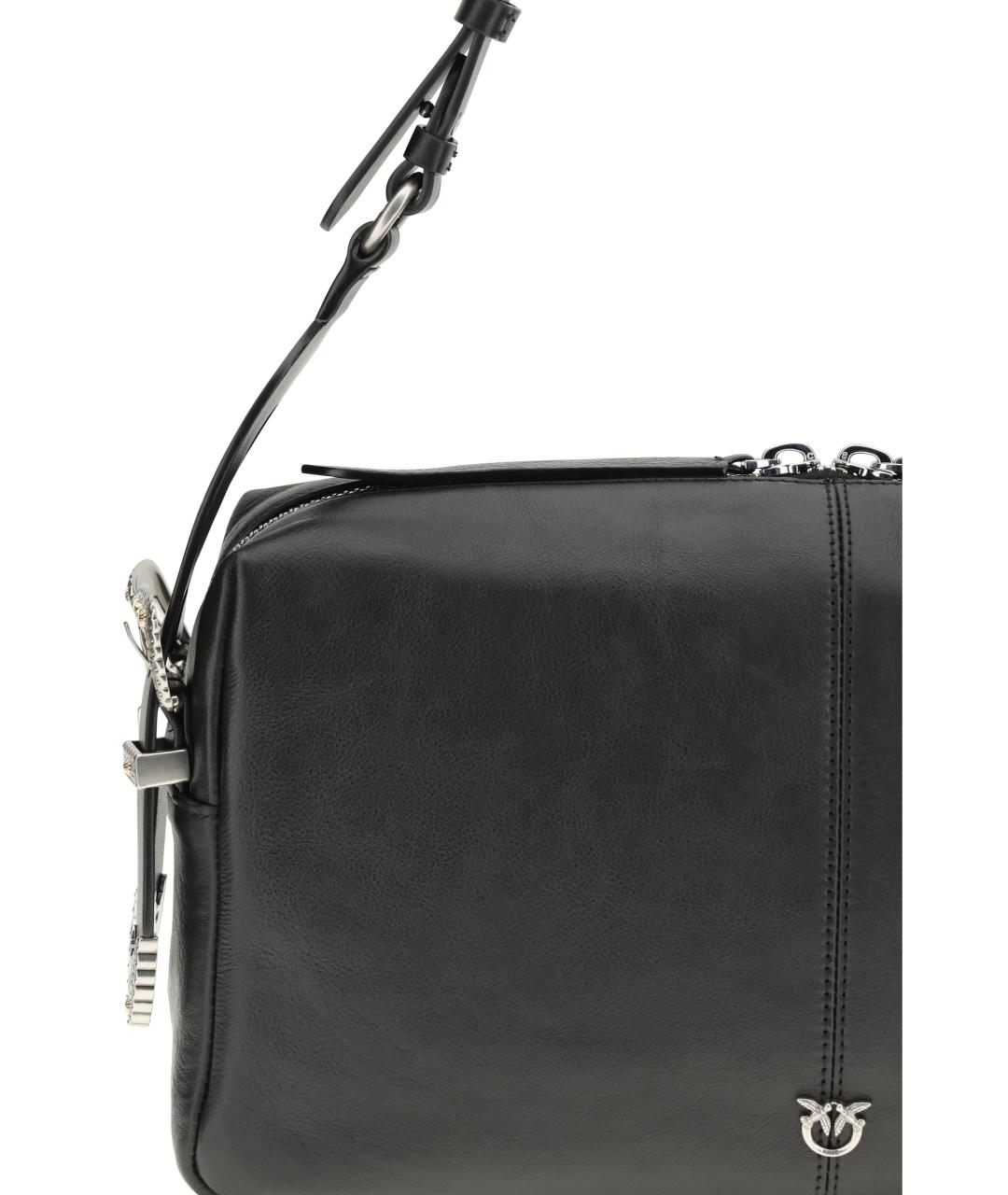 PINKO Черная кожаная сумка через плечо, фото 4