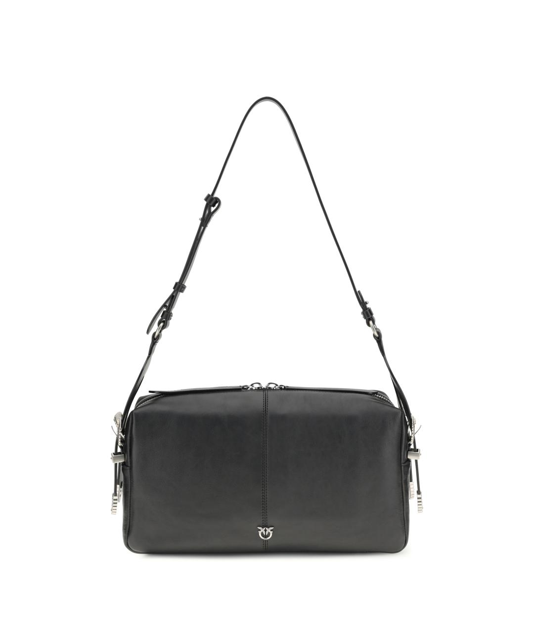 PINKO Черная кожаная сумка через плечо, фото 1