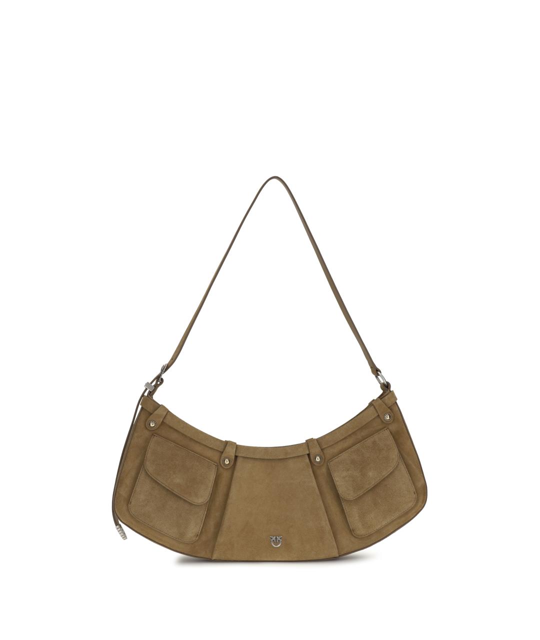 PINKO Зеленая кожаная сумка через плечо, фото 1