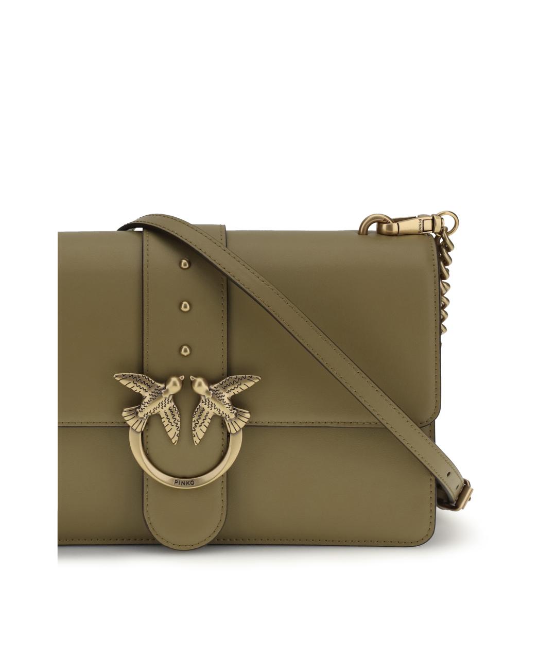 PINKO Зеленая кожаная сумка через плечо, фото 4