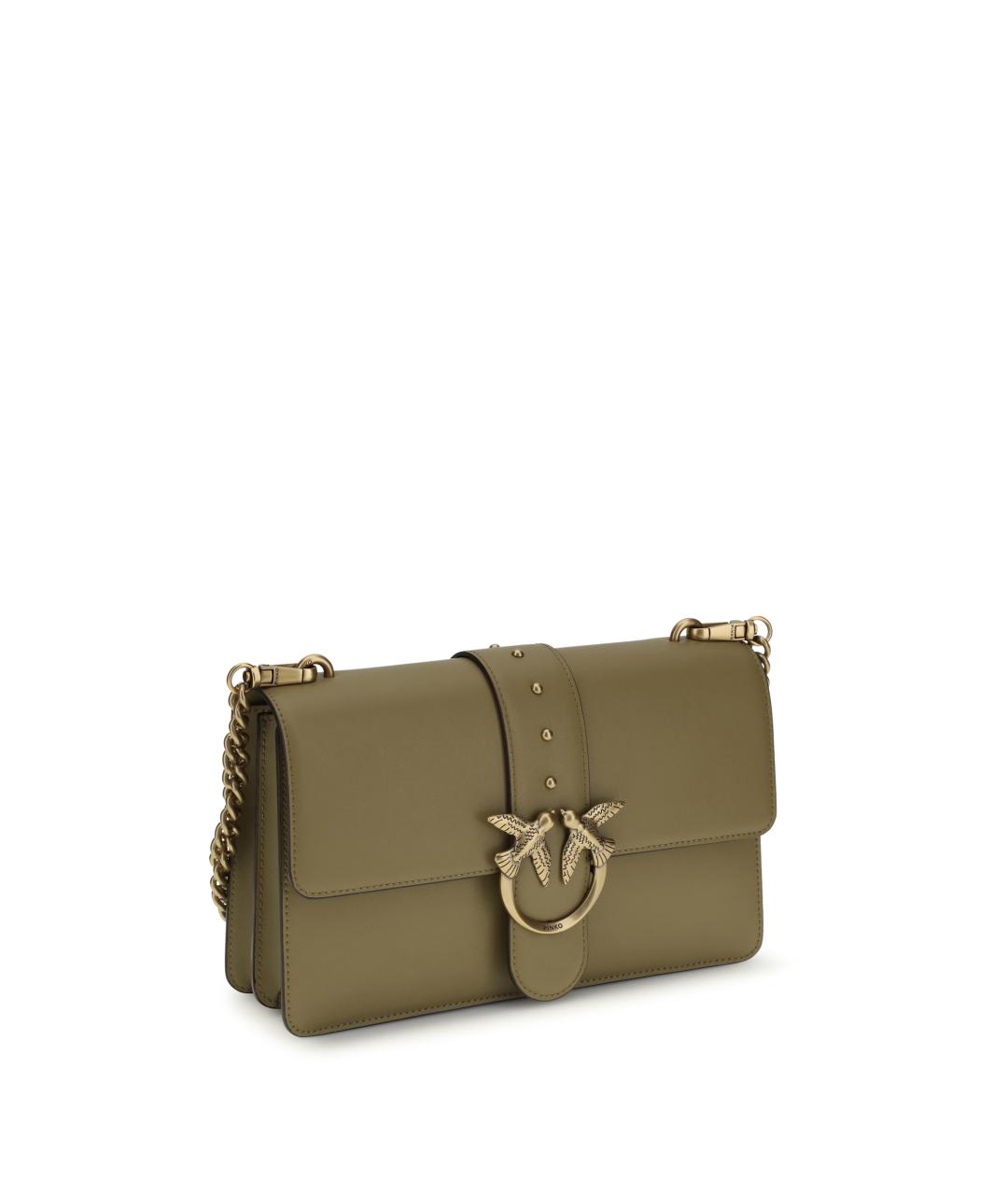 PINKO Зеленая кожаная сумка через плечо, фото 2