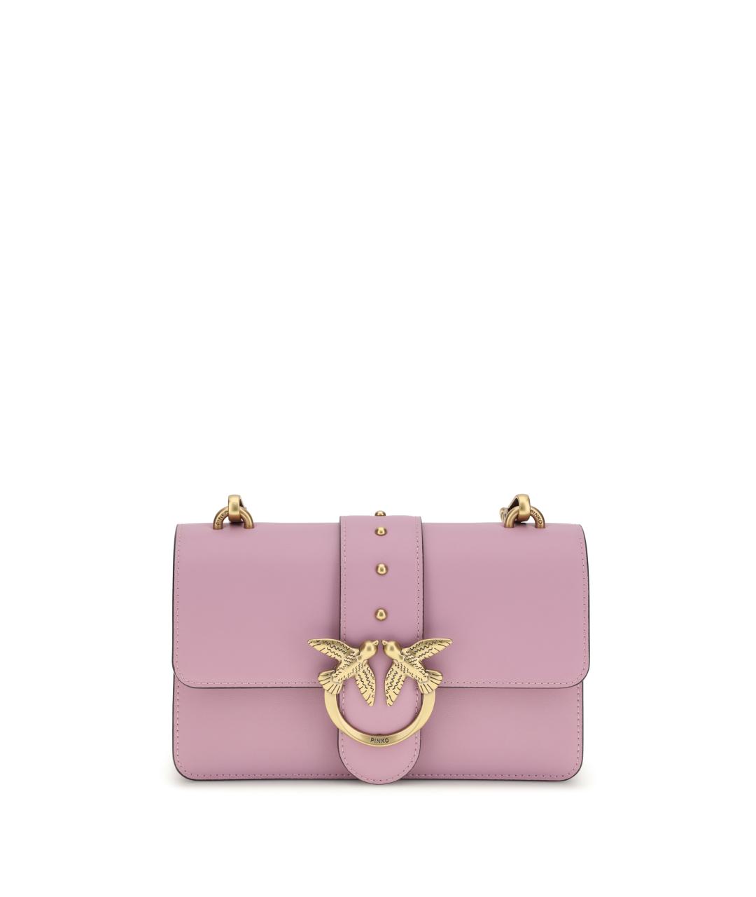 PINKO Розовая кожаная сумка через плечо, фото 1