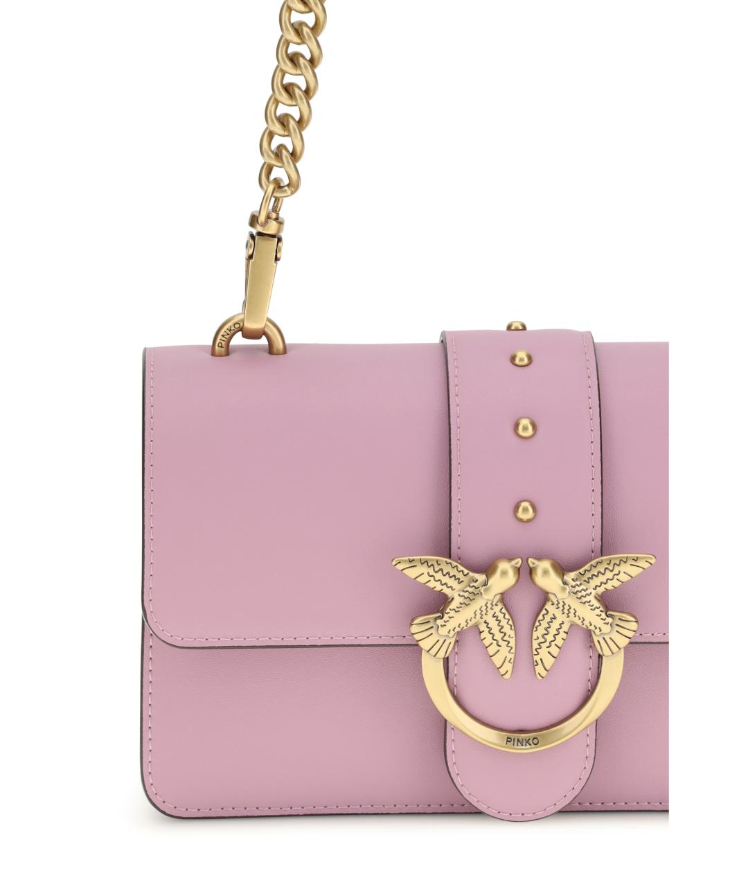 PINKO Розовая кожаная сумка через плечо, фото 4