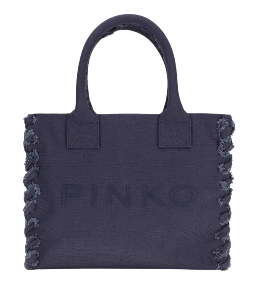 PINKO Синяя хлопковая сумка тоут, фото 1