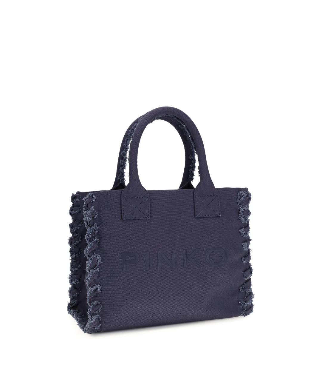 PINKO Синяя хлопковая сумка тоут, фото 2