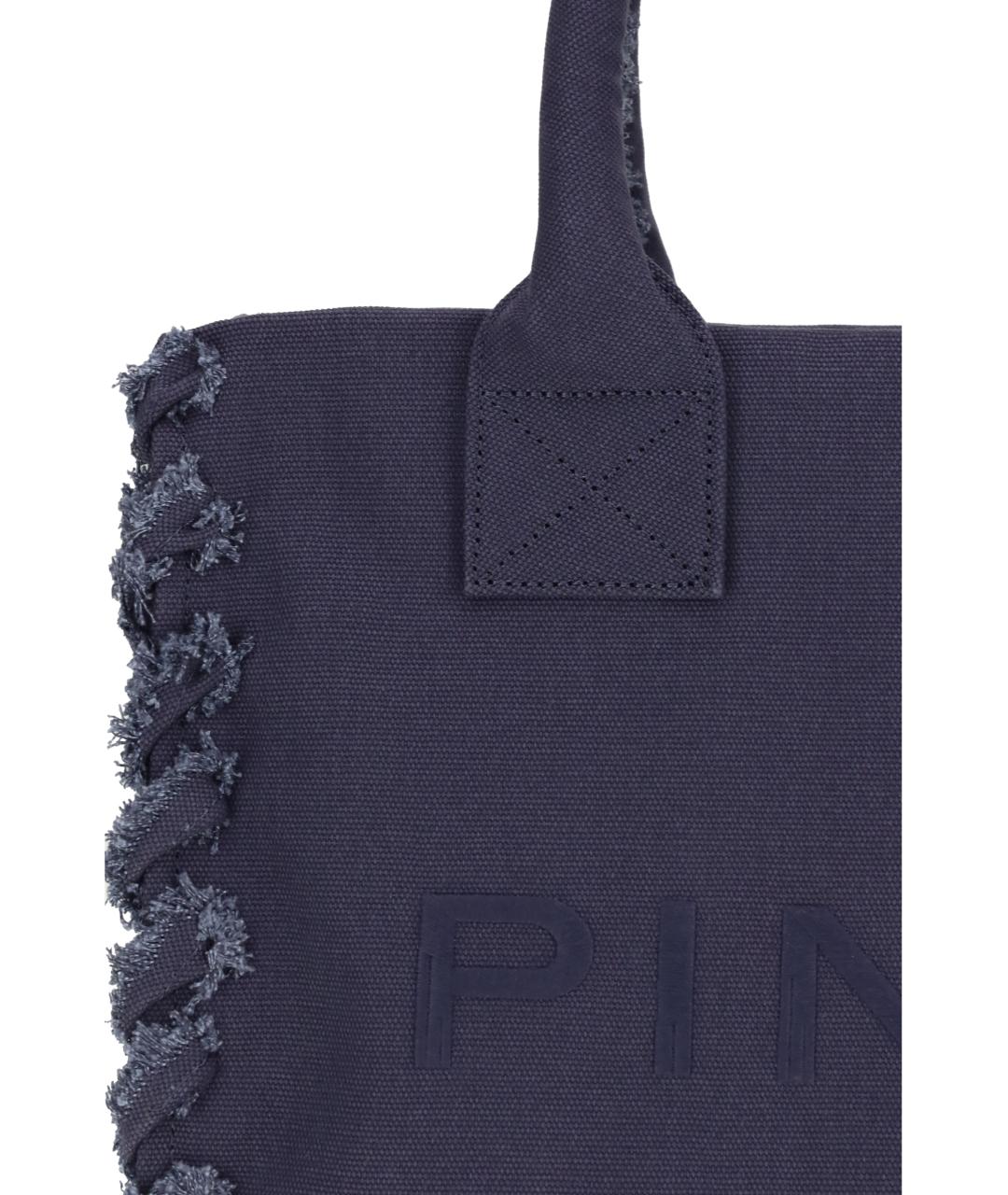 PINKO Синяя хлопковая сумка тоут, фото 4