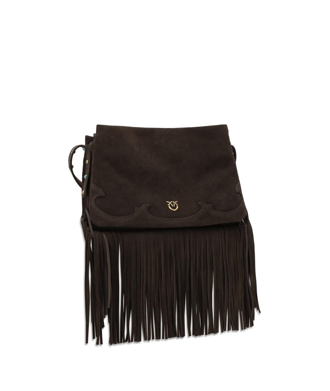 PINKO Коричневая замшевая сумка через плечо, фото 2