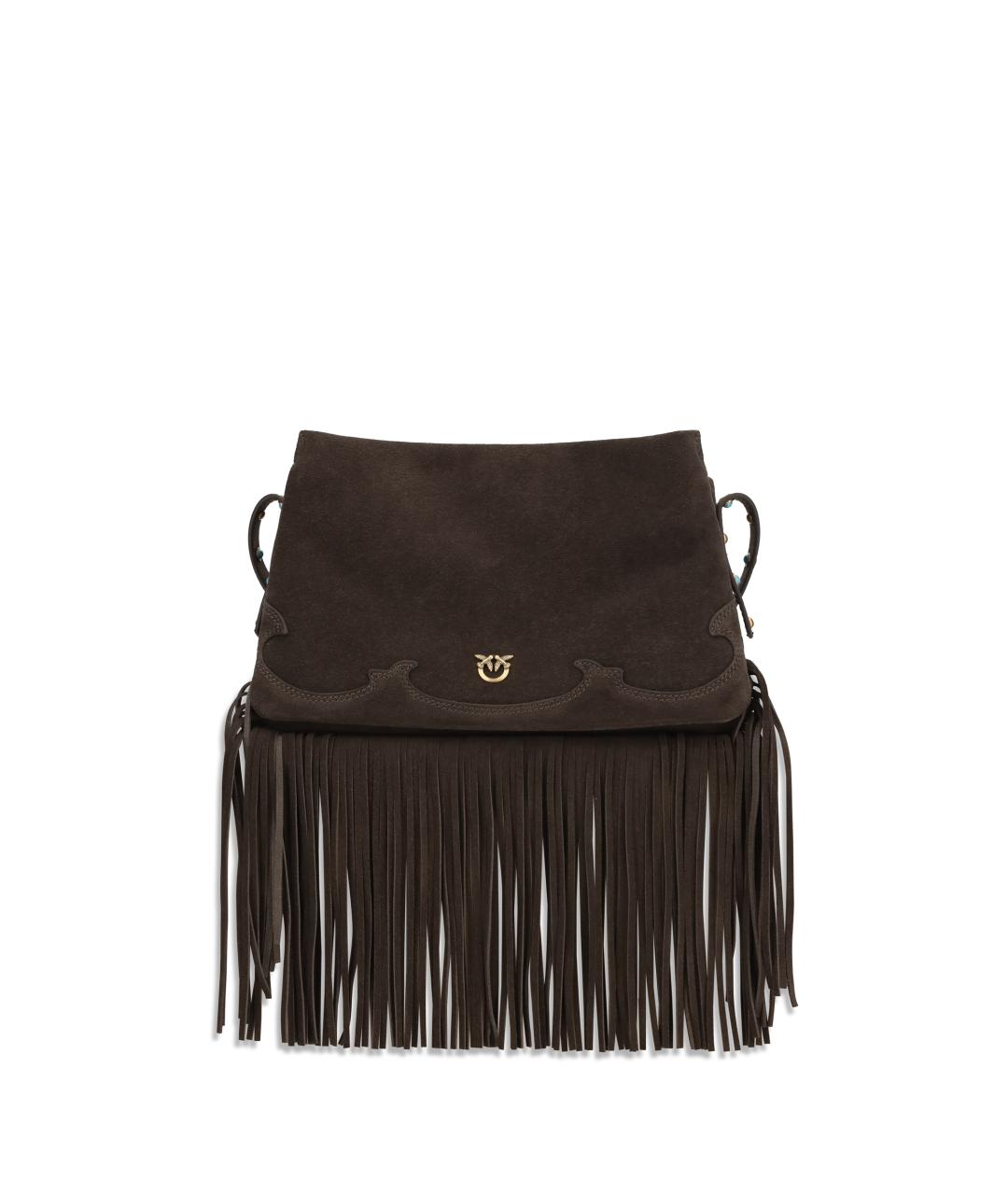 PINKO Коричневая замшевая сумка через плечо, фото 1