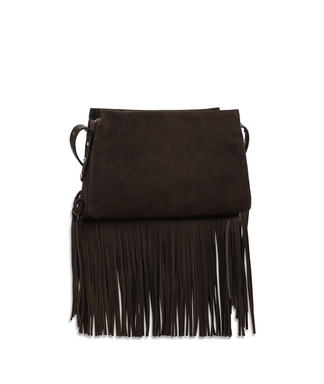 PINKO Коричневая замшевая сумка через плечо, фото 3