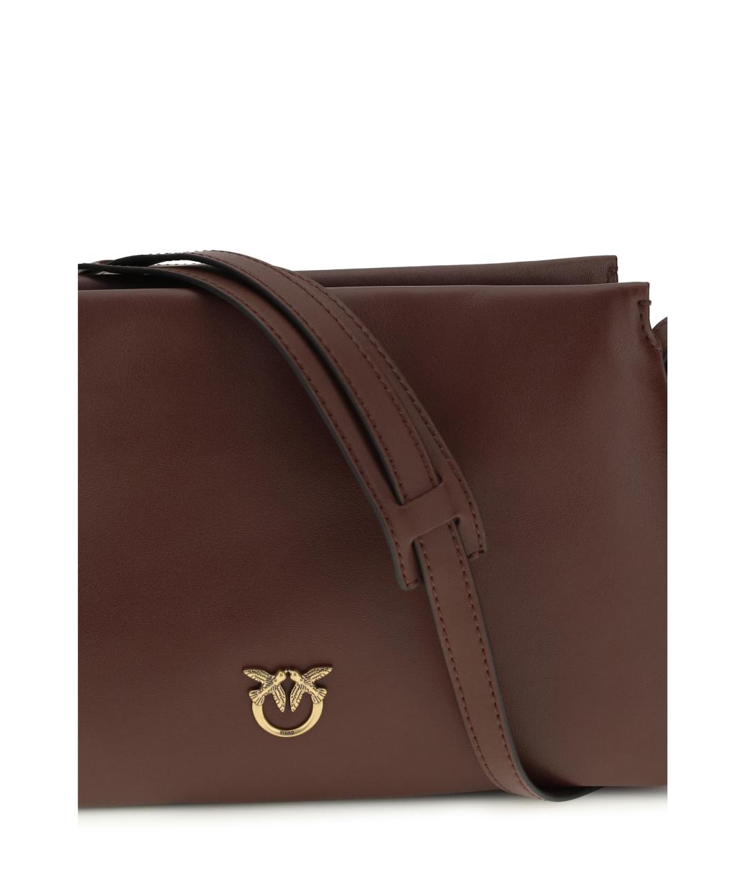 PINKO Бордовая кожаная сумка через плечо, фото 4