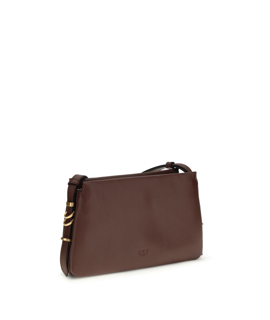 PINKO Бордовая кожаная сумка через плечо, фото 3