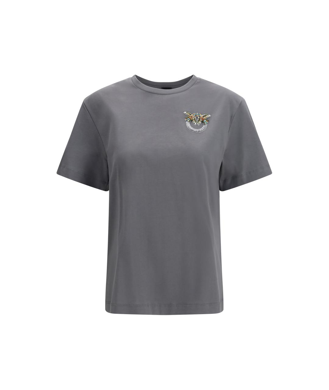 PINKO Серая хлопковая футболка, фото 4