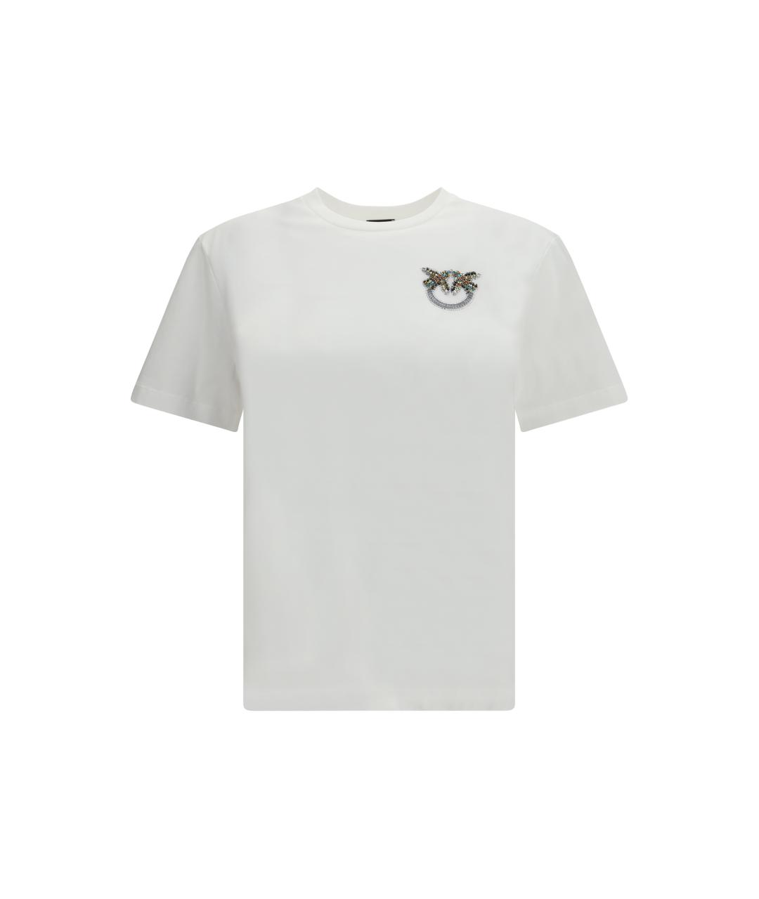 PINKO Белая хлопковая футболка, фото 4