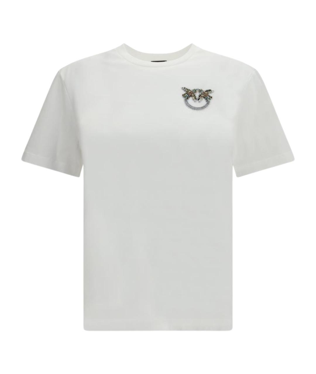 PINKO Белая хлопковая футболка, фото 1