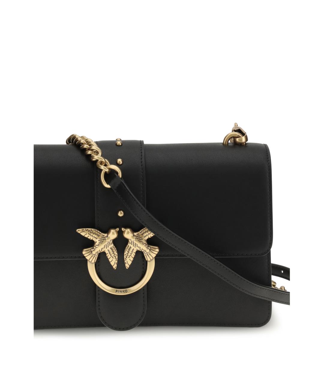 PINKO Черная кожаная сумка через плечо, фото 4