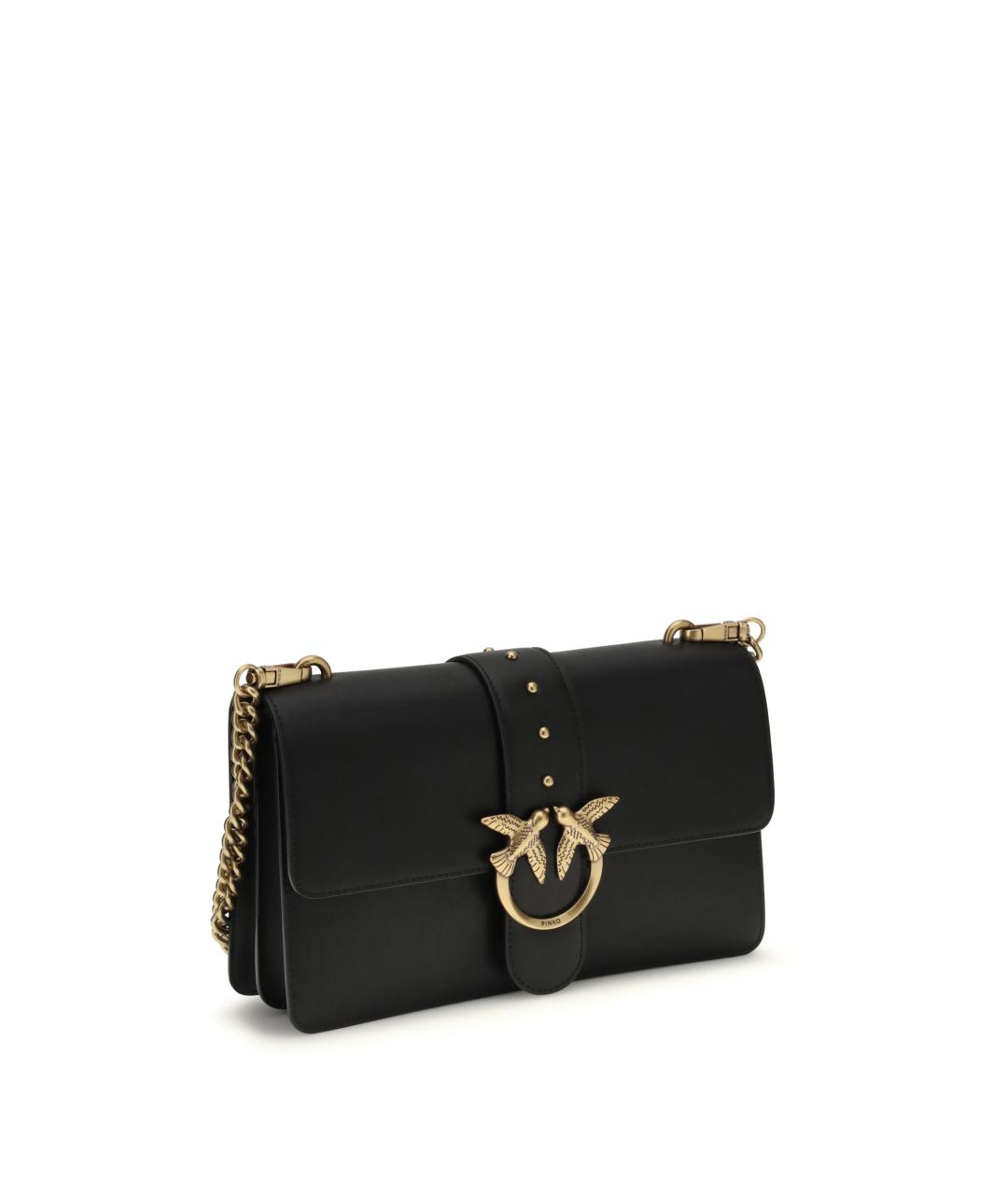 PINKO Черная кожаная сумка через плечо, фото 2