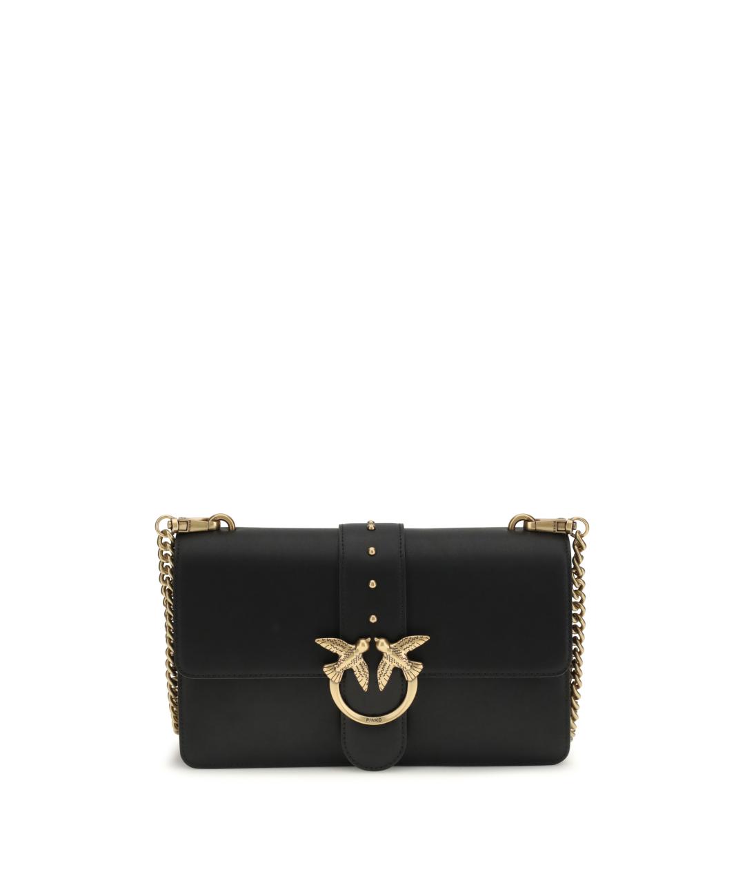 PINKO Черная кожаная сумка через плечо, фото 1