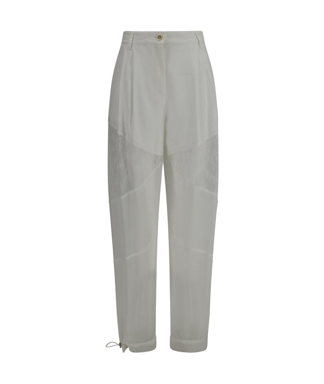 PINKO Белые полиэстеровые прямые брюки, фото 1