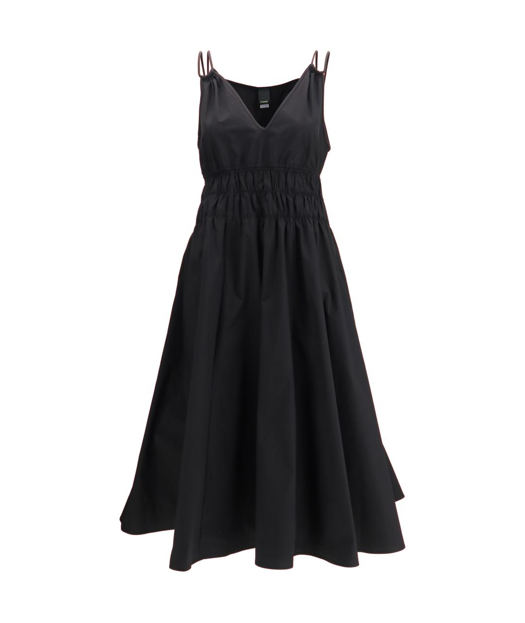 PINKO Черное хлопковое повседневное платье, фото 1