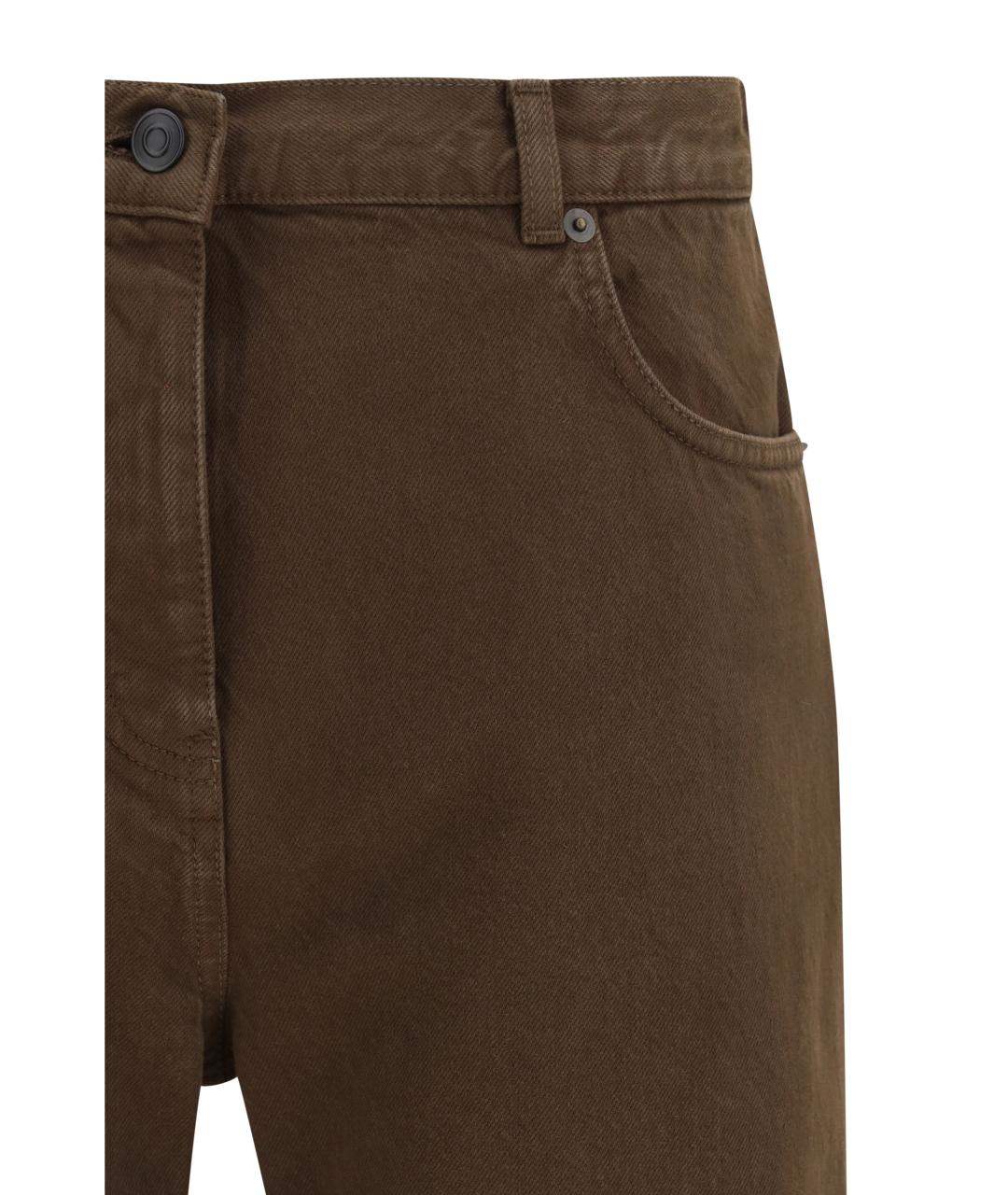 THE ROW Коричневые хлопковые прямые джинсы, фото 3