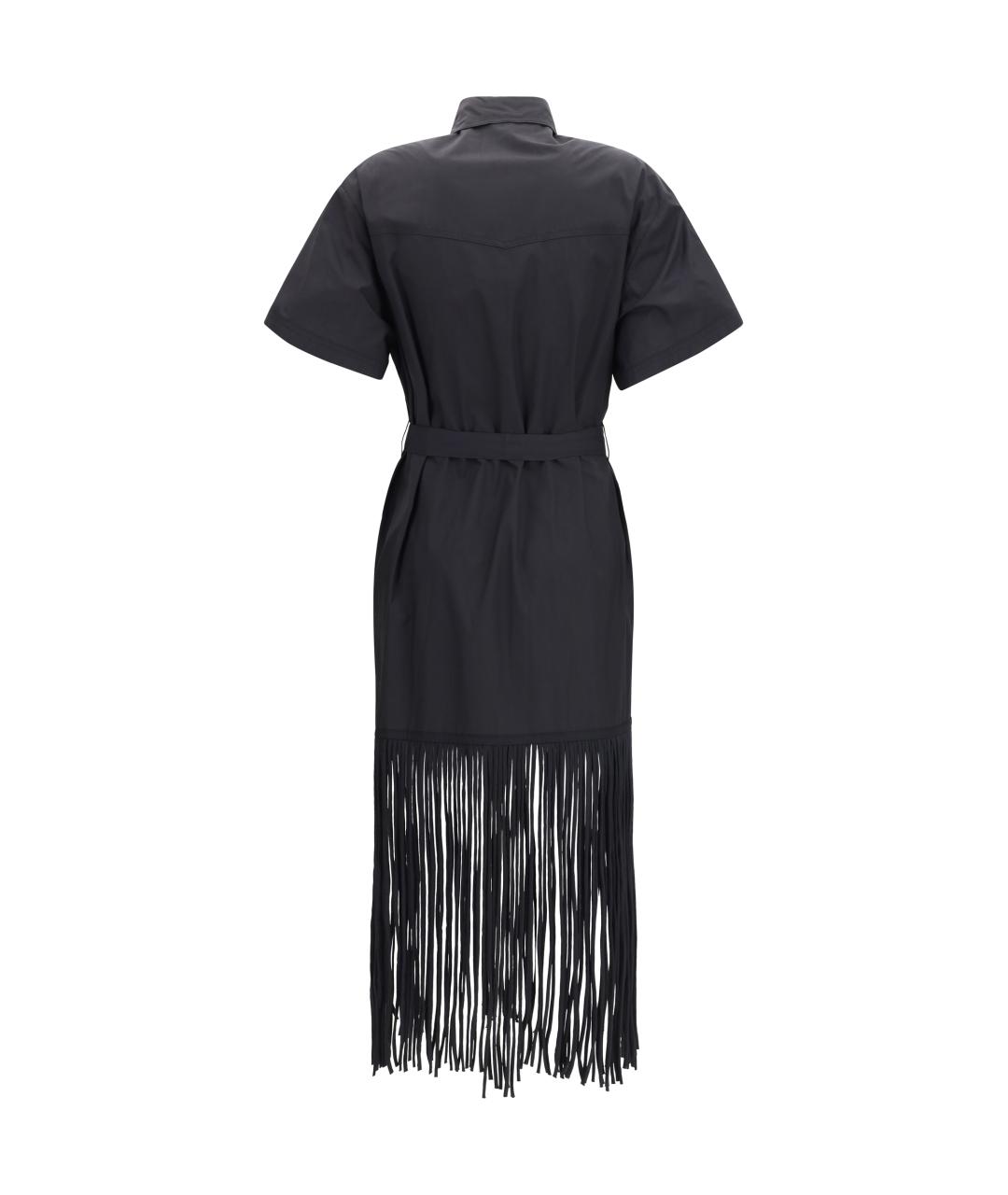 PINKO Черное хлопковое повседневное платье, фото 2