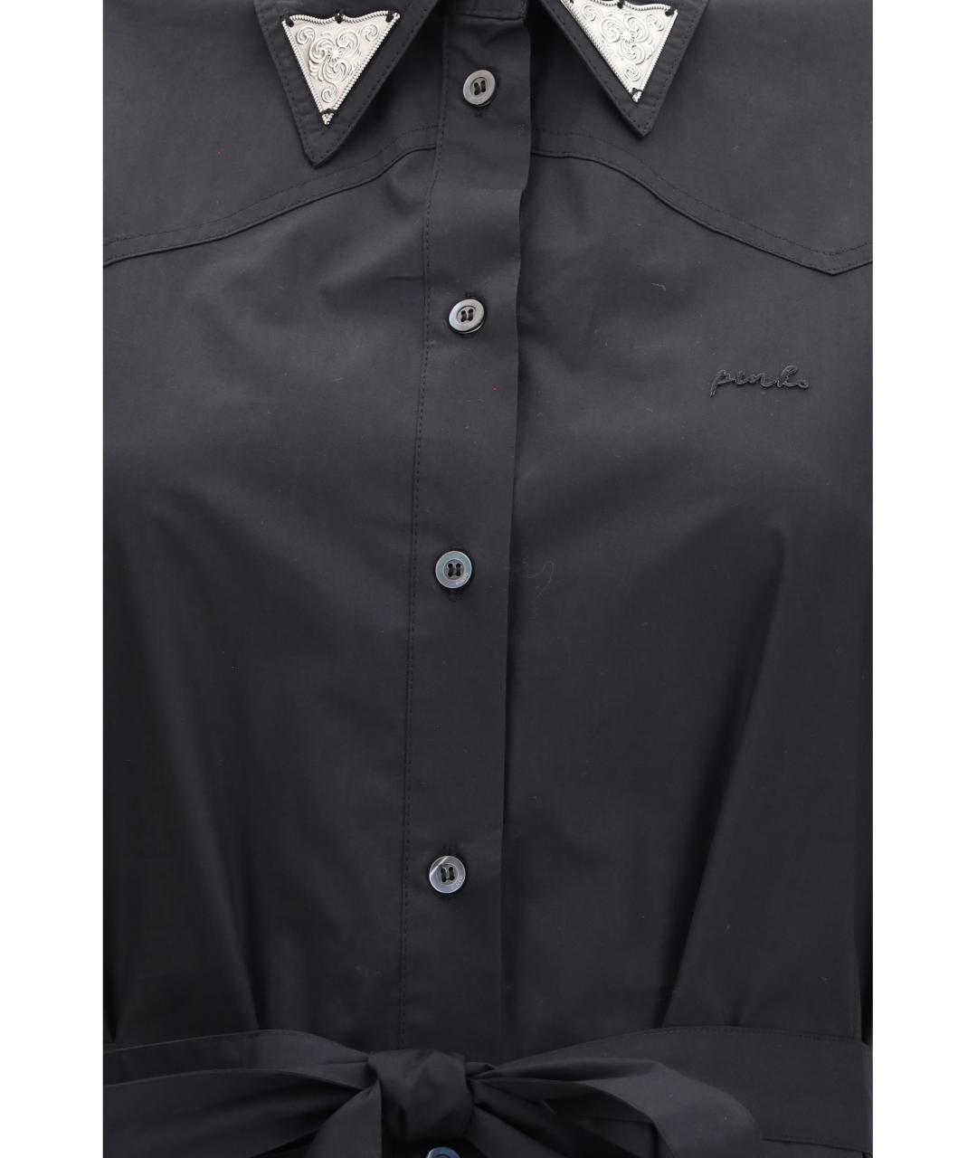 PINKO Черное хлопковое повседневное платье, фото 3