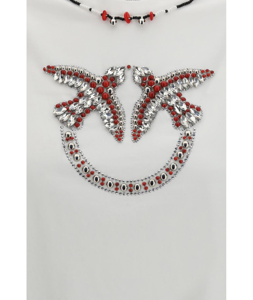 PINKO Белая хлопковая футболка, фото 3