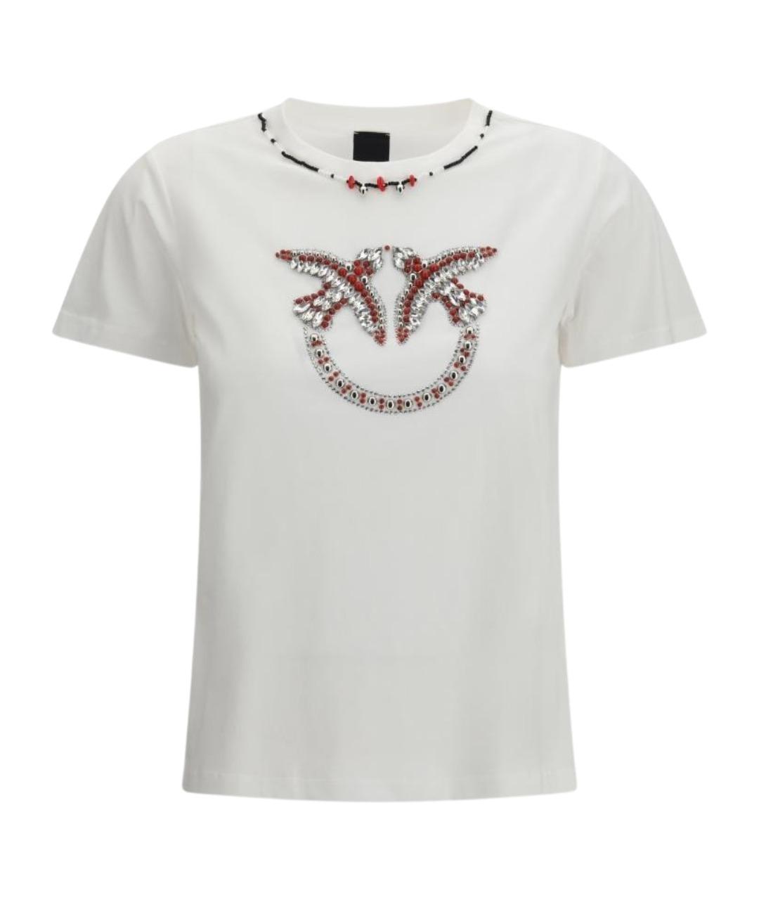 PINKO Белая хлопковая футболка, фото 1