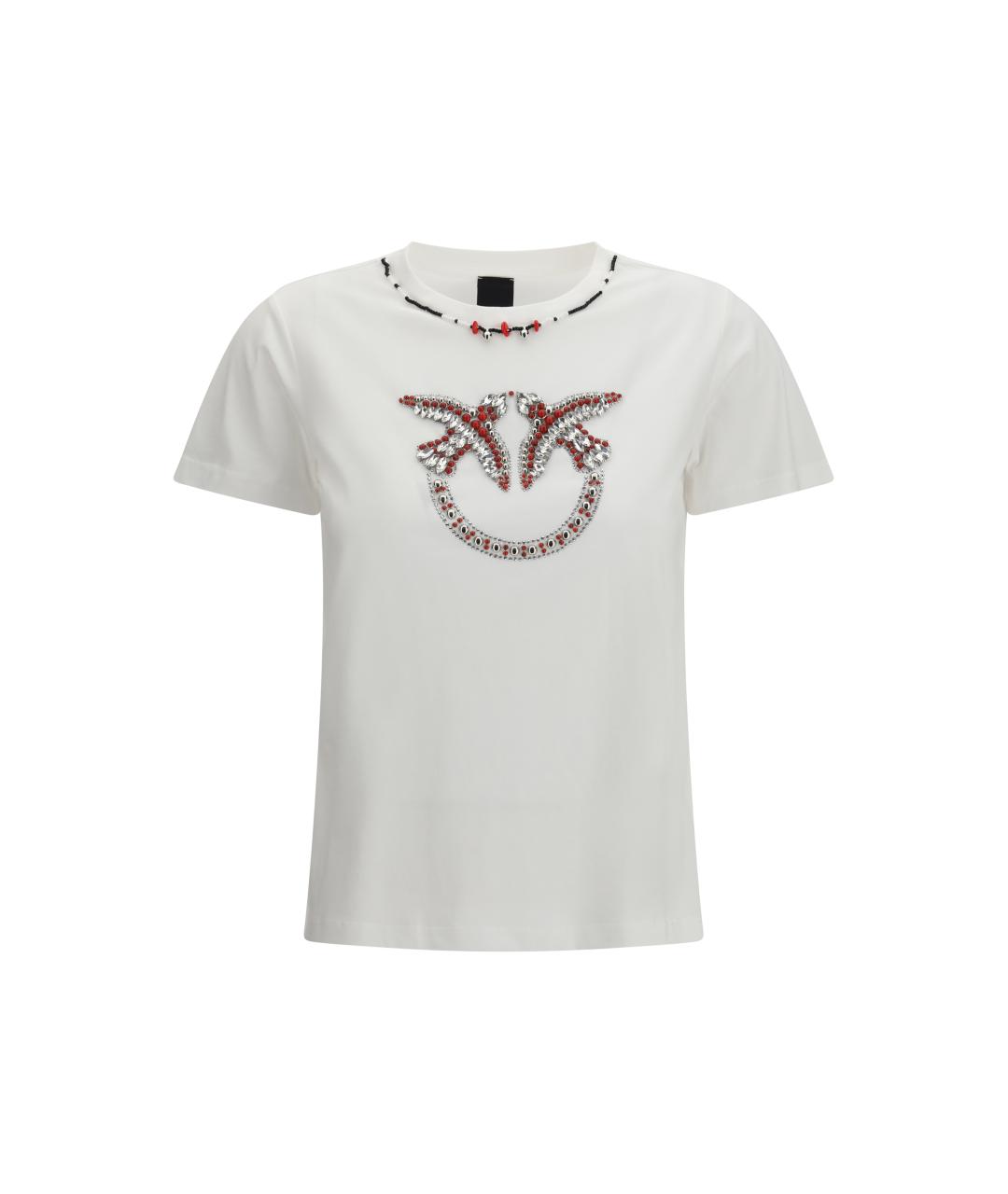 PINKO Белая хлопковая футболка, фото 4