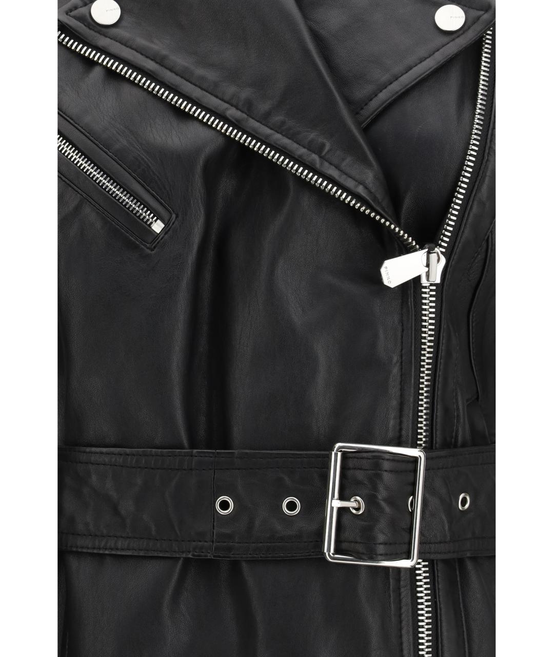 PINKO Черный кожаный жилет, фото 3