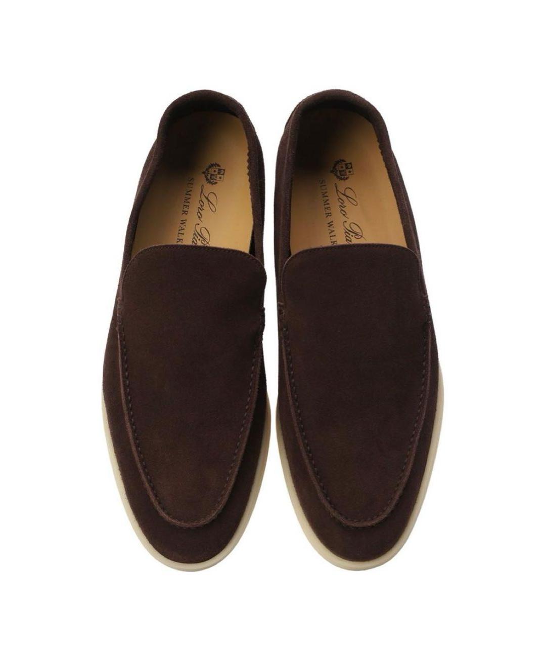 LORO PIANA Коричневые замшевые лоферы, фото 2