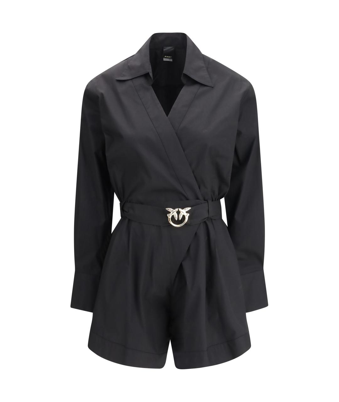 PINKO Черный хлопковый комбинезон, фото 1
